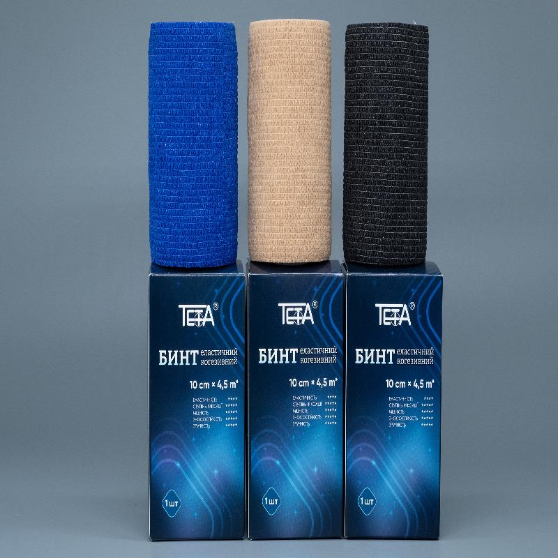 Бинт когезивний Teta® еластичний, коричневий 10cm * 4,5m